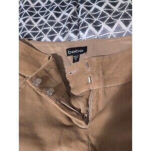 BEBE corduroy SZ 00 women pants 98% Cotton Tan Bronzage (Read)